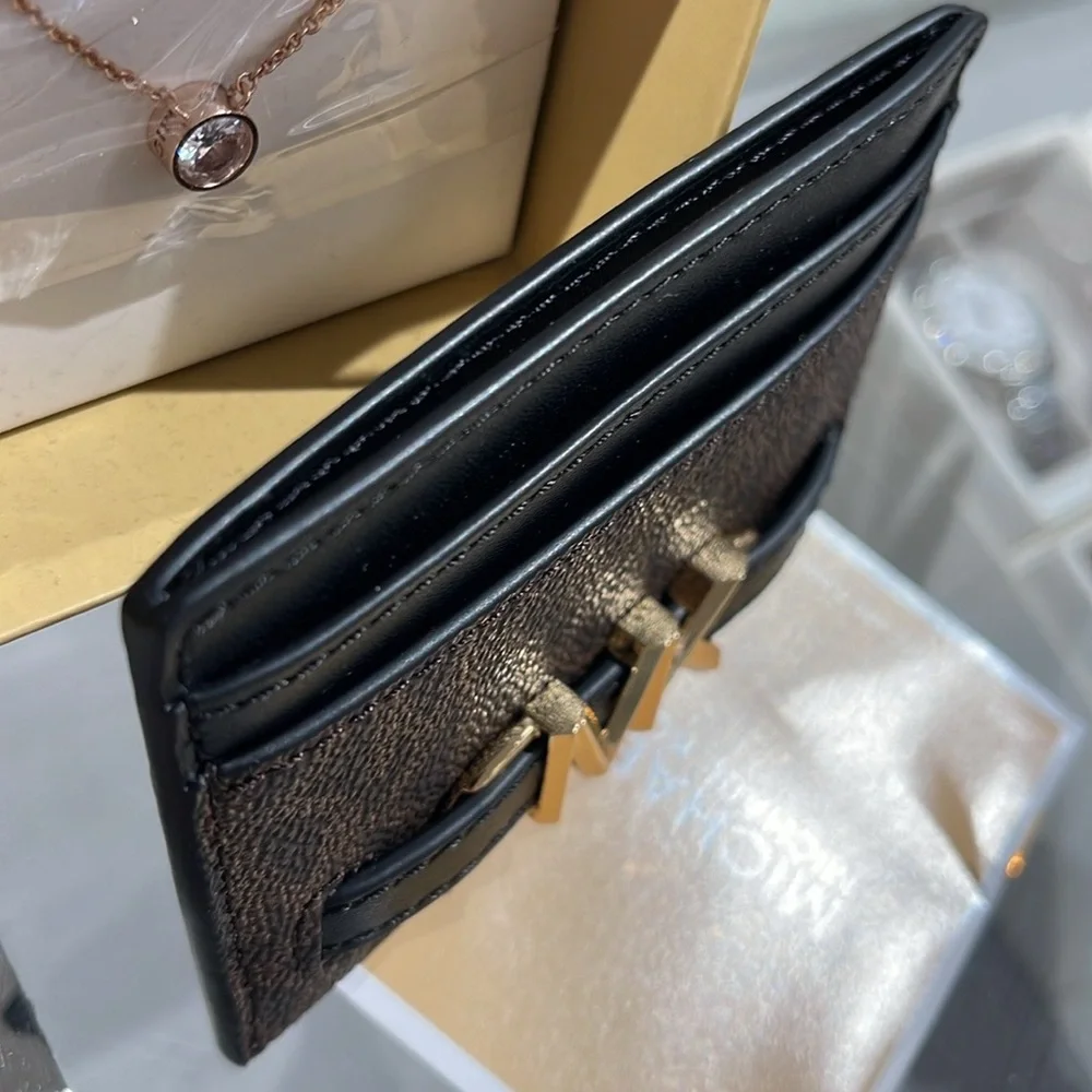 MICHAEL KORS Reed Large Card Holder Case Wallet 
Brown /Black MK Signature NWT - Picture 10 of 16